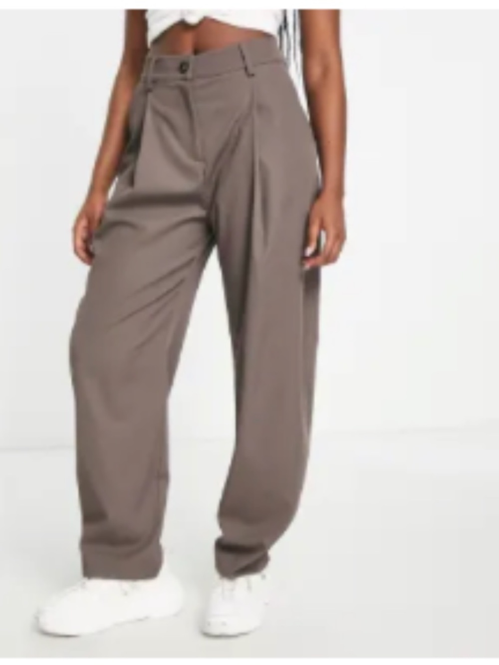 ASOS Weekday Ovoid Pants in Dark Brown